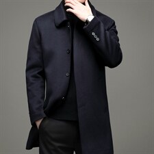 2023冬季休闲羊毛大衣中年男爸爸装冬季中年时尚外套YYN1807-P245，男装毛呢大衣，电商B212（原钱塘6029）