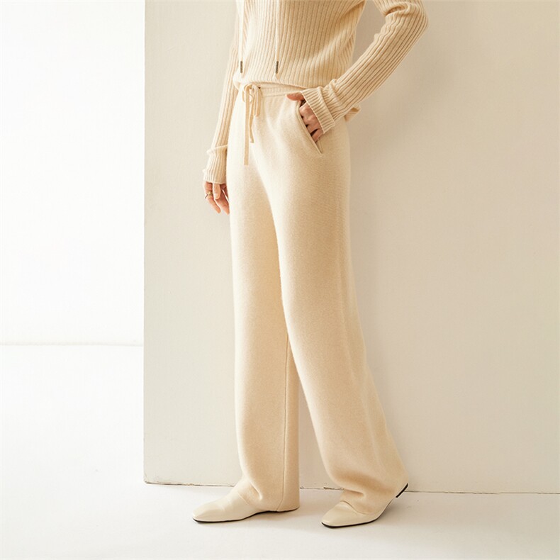 轻奢垂感~轻奢运动风baby小山羊绒卫裤女加厚宽松休闲外穿束脚裤，女装休闲裤，纳丰羊绒