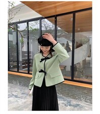 小千鸟格蝴蝶结外套，其它，欧妮卡蒂蔓