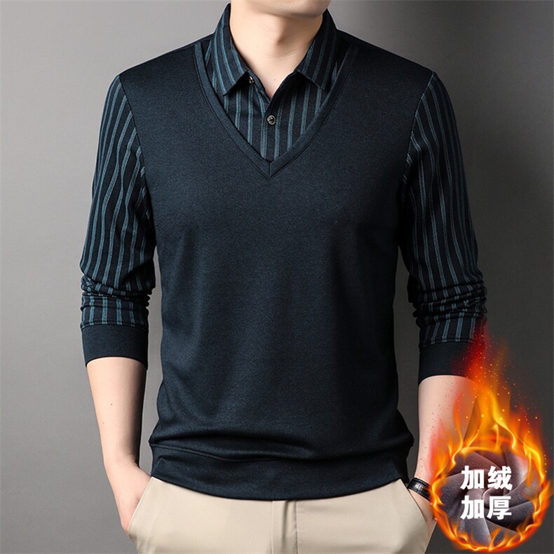 DX7079加绒加厚长期款男装假两件主推数据好不断货外贸男装,男装衬衫,钱塘207-3