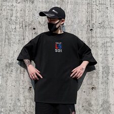 2021夏季新款潮男宽松五分袖印花男士潮流短袖T恤男A436-H33，男装T恤，电商A436