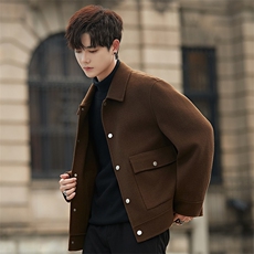 2025新款男士冬季短款时尚羊毛呢子夹克潮流外套上衣C715-P270，男装毛呢大衣，电商A355（原A415）