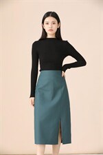 秋冬新款现货，白搭显瘦好贵中长版皮半裙 26/30尺码，女装半身裙，艺尚丽人