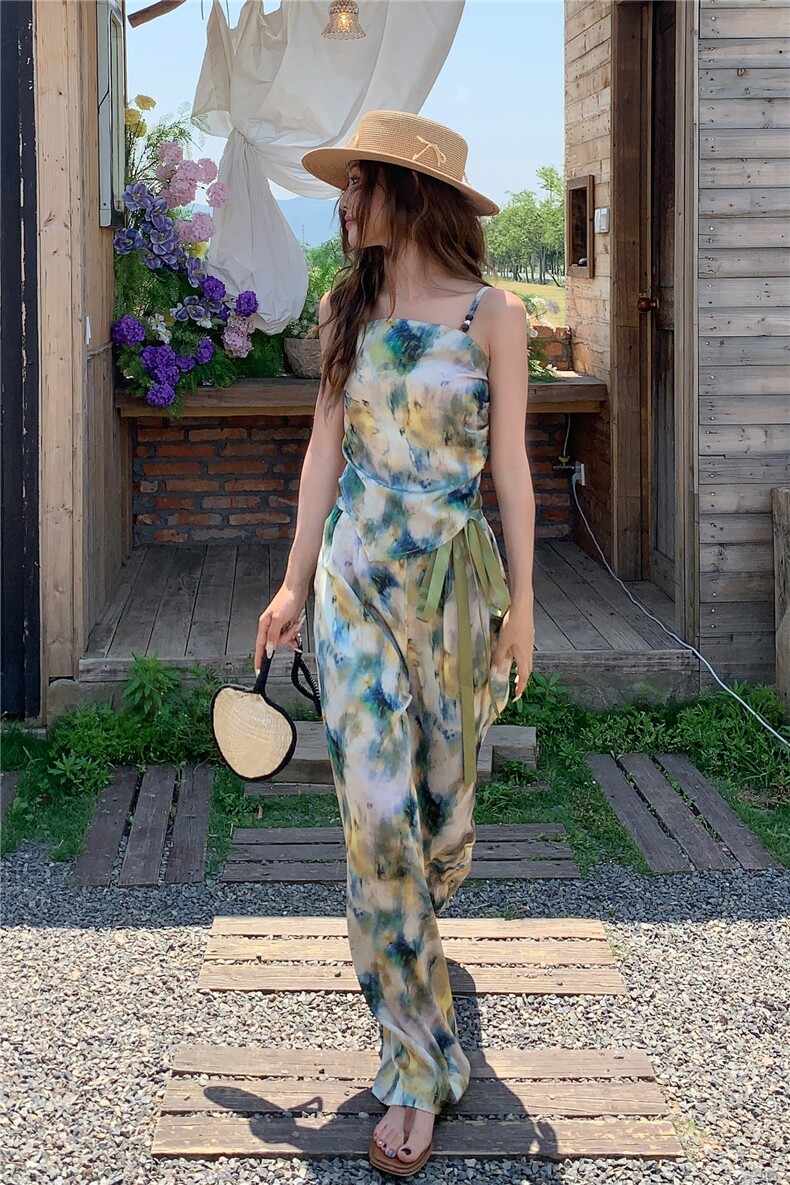 【现货新款】薄款水墨风印花两件套夏季套装2C353/8677/P135/K198,女装套装/套裙,2C353