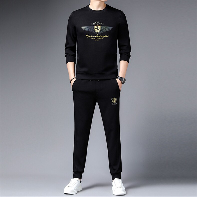 SA9653-2钱塘2020-2中青年男士时尚休闲百搭帅气卫衣套装P152,男装休闲套装,钱塘207-2