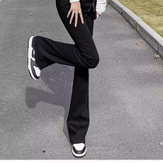 简约微喇牛仔裤女高腰显瘦2025春秋新款弹力修身复古拖地喇叭长裤，女装休闲裤，星座1210-1