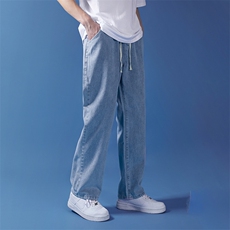 欧美高街vibe风阔腿宽松牛仔裤夏百搭复古ins潮牌N06040-P33，男装牛仔裤，星座308B-1