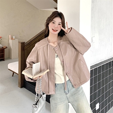 甜美风系带粉色皮衣外套女春秋2025新款小个子韩系流行pu皮夹克，女装皮衣，2C217