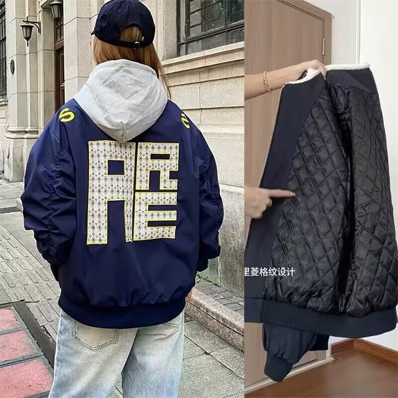 【有货】DM5011-P78美式刺绣字母飞行员夹克棉衣男女秋冬棒球棉服,男装夹克,星座603-2