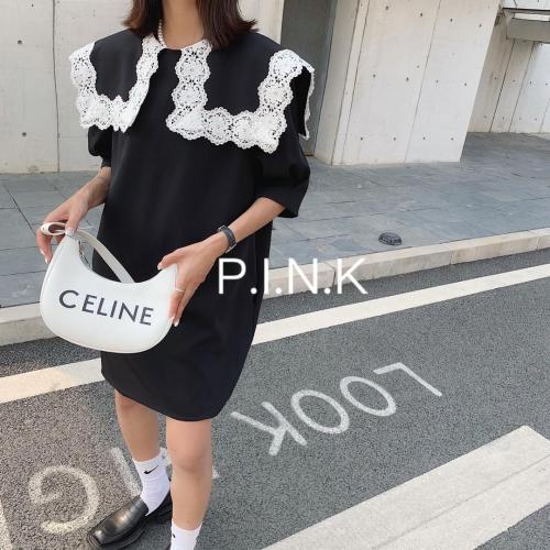 现货夏季新款棉麻彩织短袖西服当季连衣裙,女装连衣裙,PINK