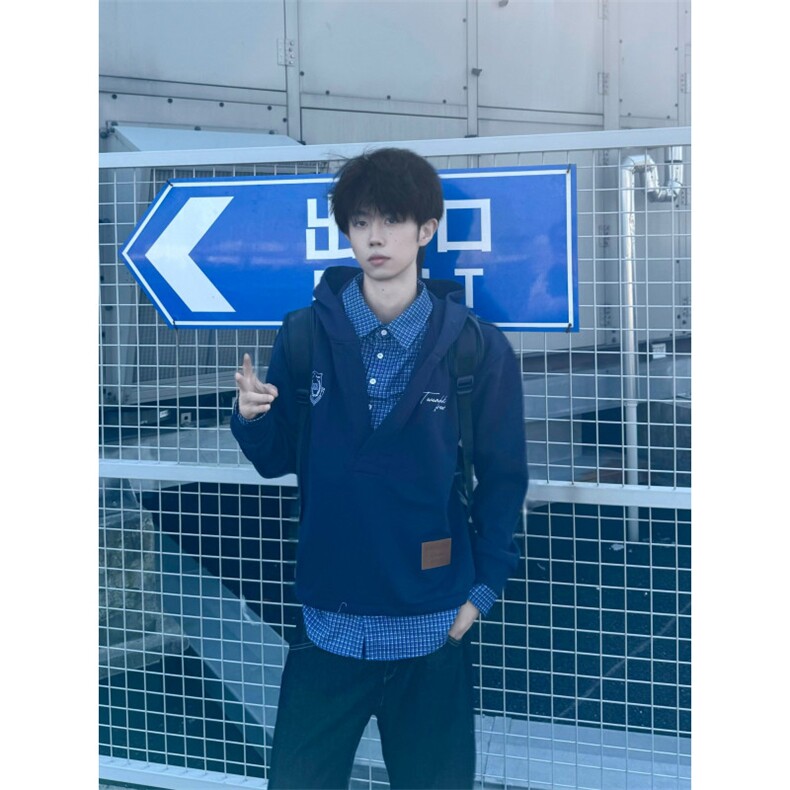 5635-P60新款港风潮流帅气百搭宽松简约连帽卫衣男女同款,男装卫衣,星座617A-2