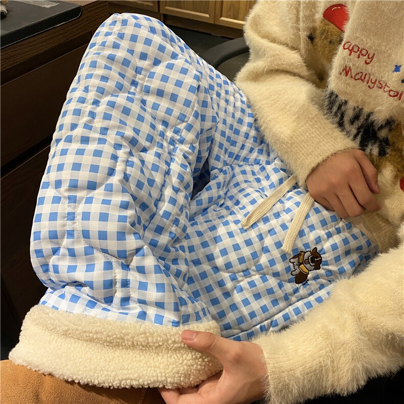 抖音品质冬季加棉加厚保暖格子宽松休闲棉裤B315-K912-P65控88,男装休闲裤,电商B315