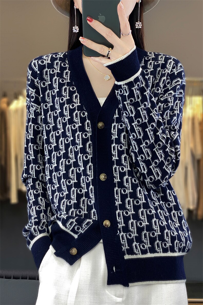 开衫女短款外套2024秋季新款女装慵懒风宽松外穿针织衫,针织衫/毛衣,越洋羊