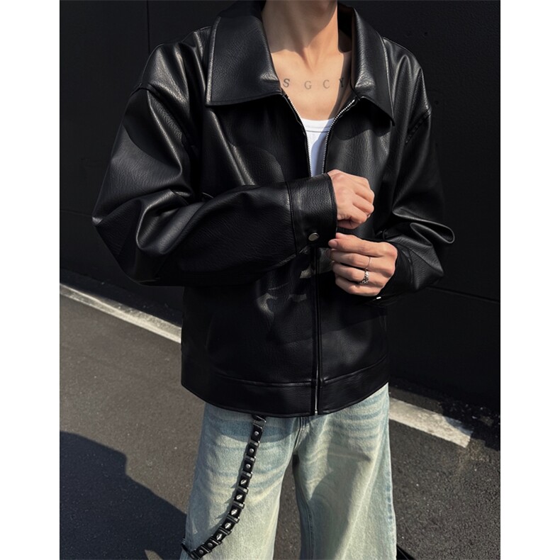 档口图美式复古潮流机车皮衣外套男高级感黑色皮夹克J2579-P75,男装夹克,星座1213