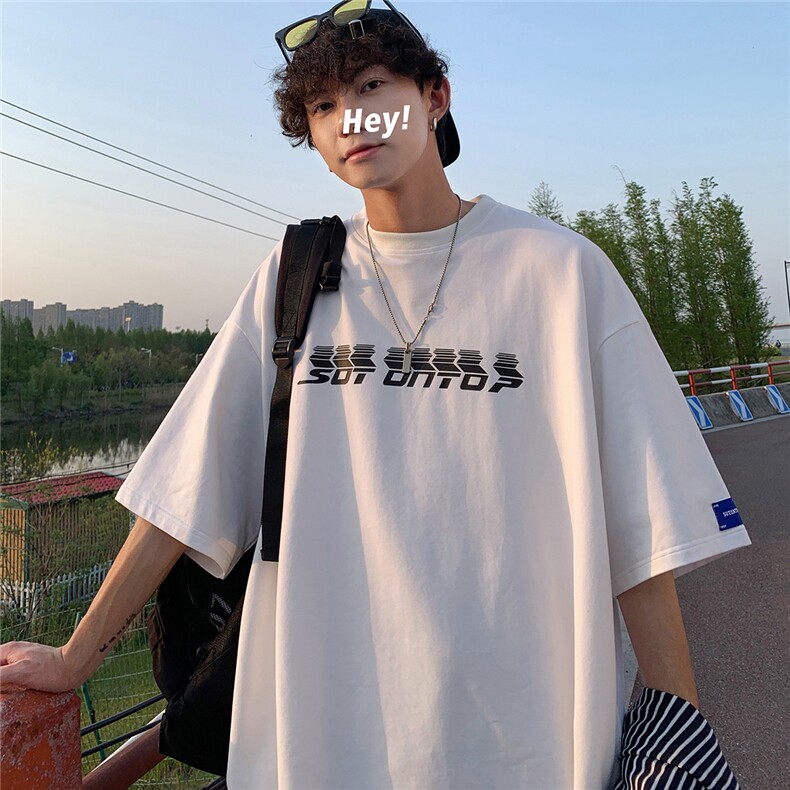2023夏季新款个性潮流趣味字母印花中性短袖圆领T恤T798/P35控48,男装T恤,电商A148