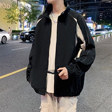 潮牌美式撞色拼接运动立领外套男宽松百搭夹克JK01572-P73，男装夹克，星座308B-2