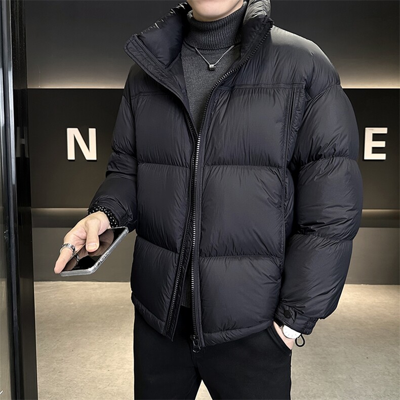 90%标白鸭绒2025冬季高品质无胆穿刺宽松羽绒服外套M675-P360,男装羽绒服,电商A413