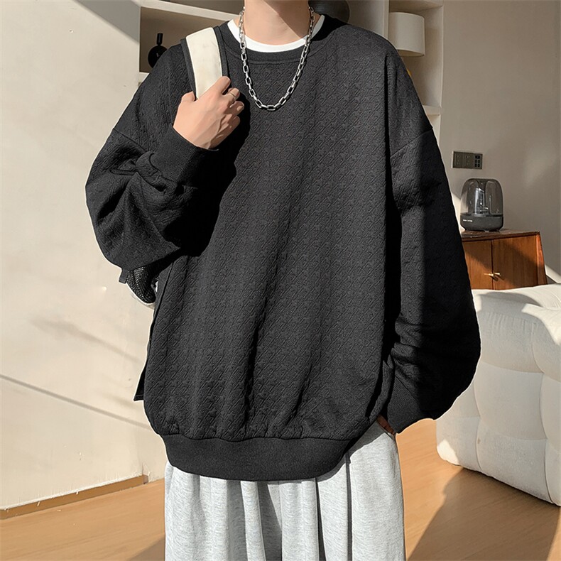 卫衣男秋季新款港风宽松提花套头上衣WY8091-特P32，男装卫衣，星座214-3