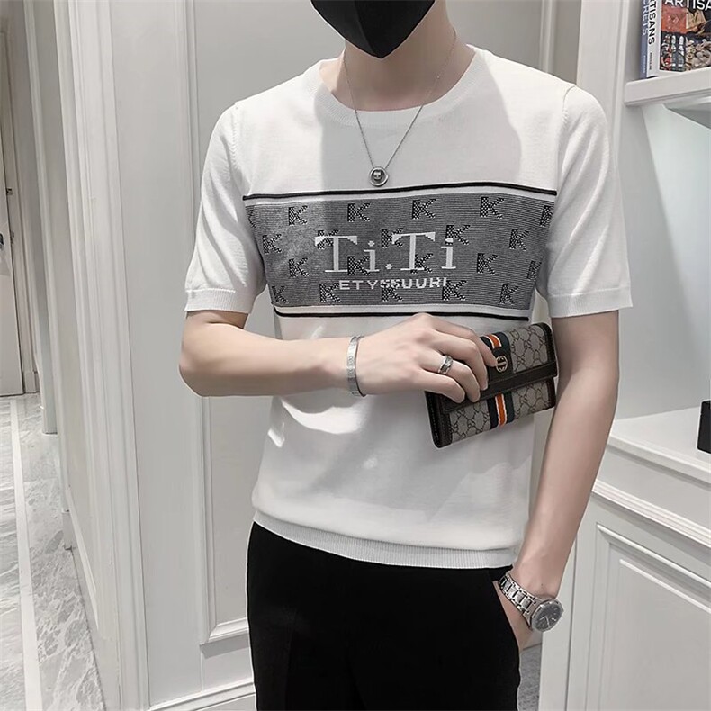 夏季男士t恤修身半袖潮流休闲圆领体恤帅气青年休闲半截袖T3345,男装T恤,星座1116A-2（原606A-1）