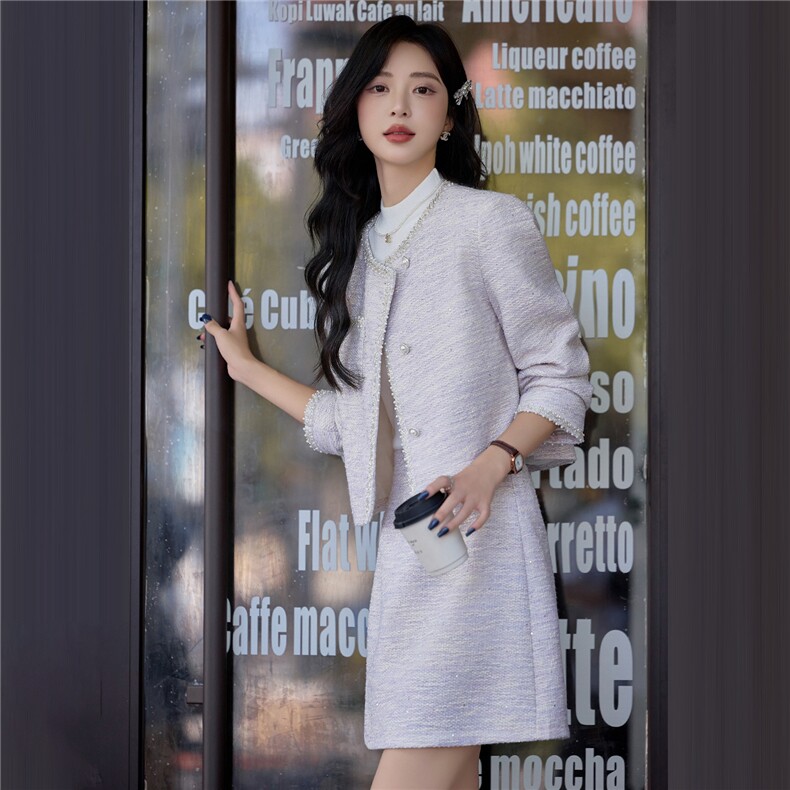 现货！！！小香风短裙套装女2025新款气质富家千金套装裙,女装套装/套裙,众宇琦