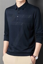 LM666男式2023春季新款长袖T恤男韩版商务休闲男装P45图片