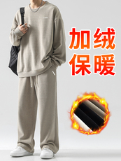 休闲套装重磅条绒两件套加绒保暖TZ815-常规特批98加绒特批118，男装休闲套装，星座718