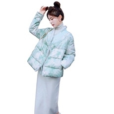 2023年冬季新款盘扣羽绒服女拼接水貂羽绒服外套，女装羽绒服，橙子家