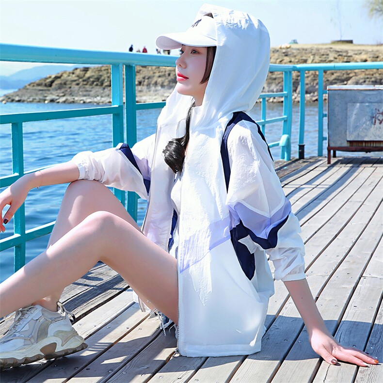 超薄防晒衣女2023夏季新款小个子透气拼接长袖户外防晒服女款外套,女装防晒衣,浙宝281