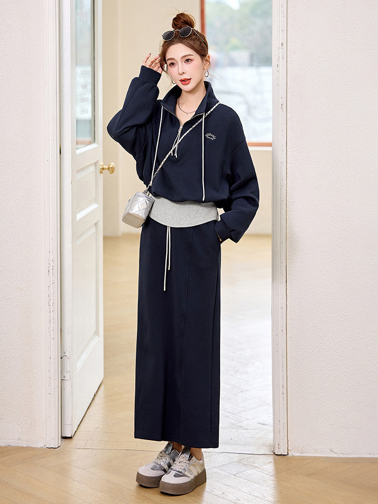 欧货休闲运动卫衣套装裙女2025春季新款超火小个子时尚百搭两件套,女装套装/套裙,依如秀(原杭风阁)