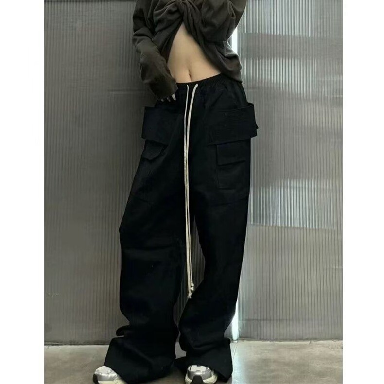 W9300-P53网图现货春季新款暗黑风机车双环针织宽松休闲百搭长裤,男装休闲裤,星座1608-2