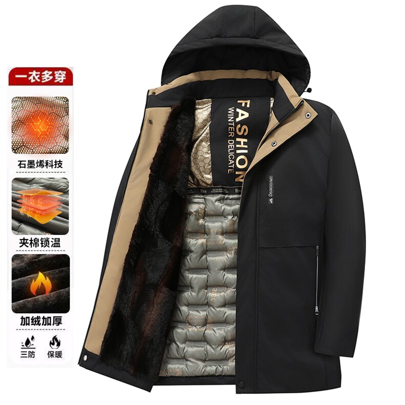 新款棉服外套男秋冬加绒加厚保暖中年棉衣上衣爸爸装958-P68图片