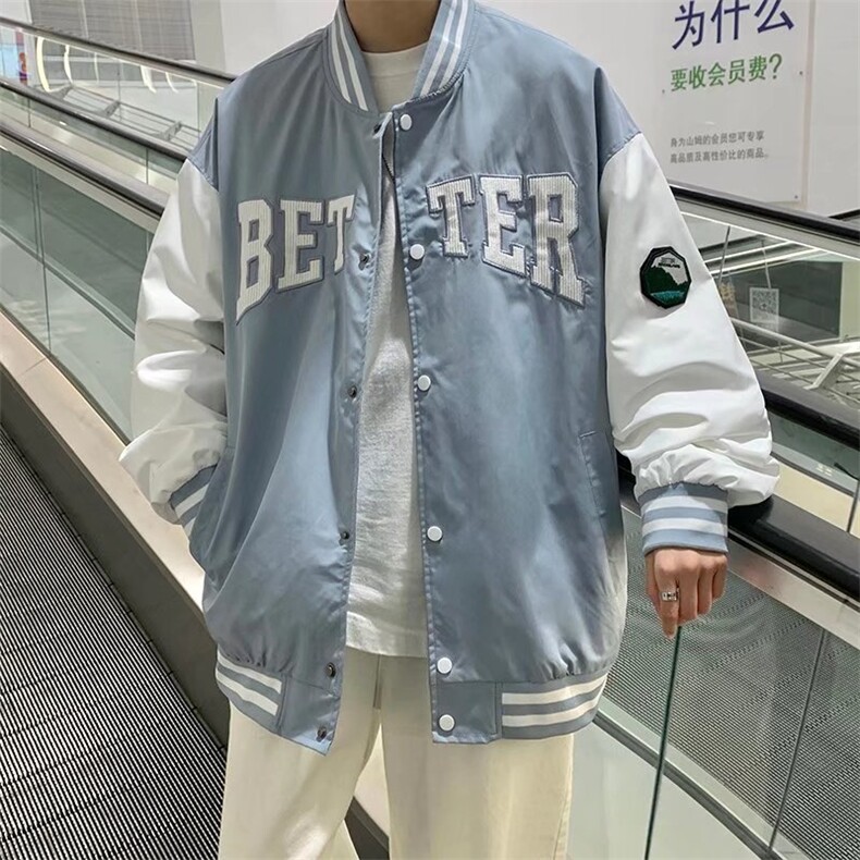 潮流夹克潮男春季棒球服F01P48图片