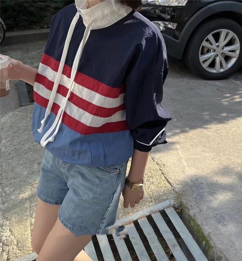 夏季新品欧洲站洋气撞色立领防晒衣,女装其它,L·H·X