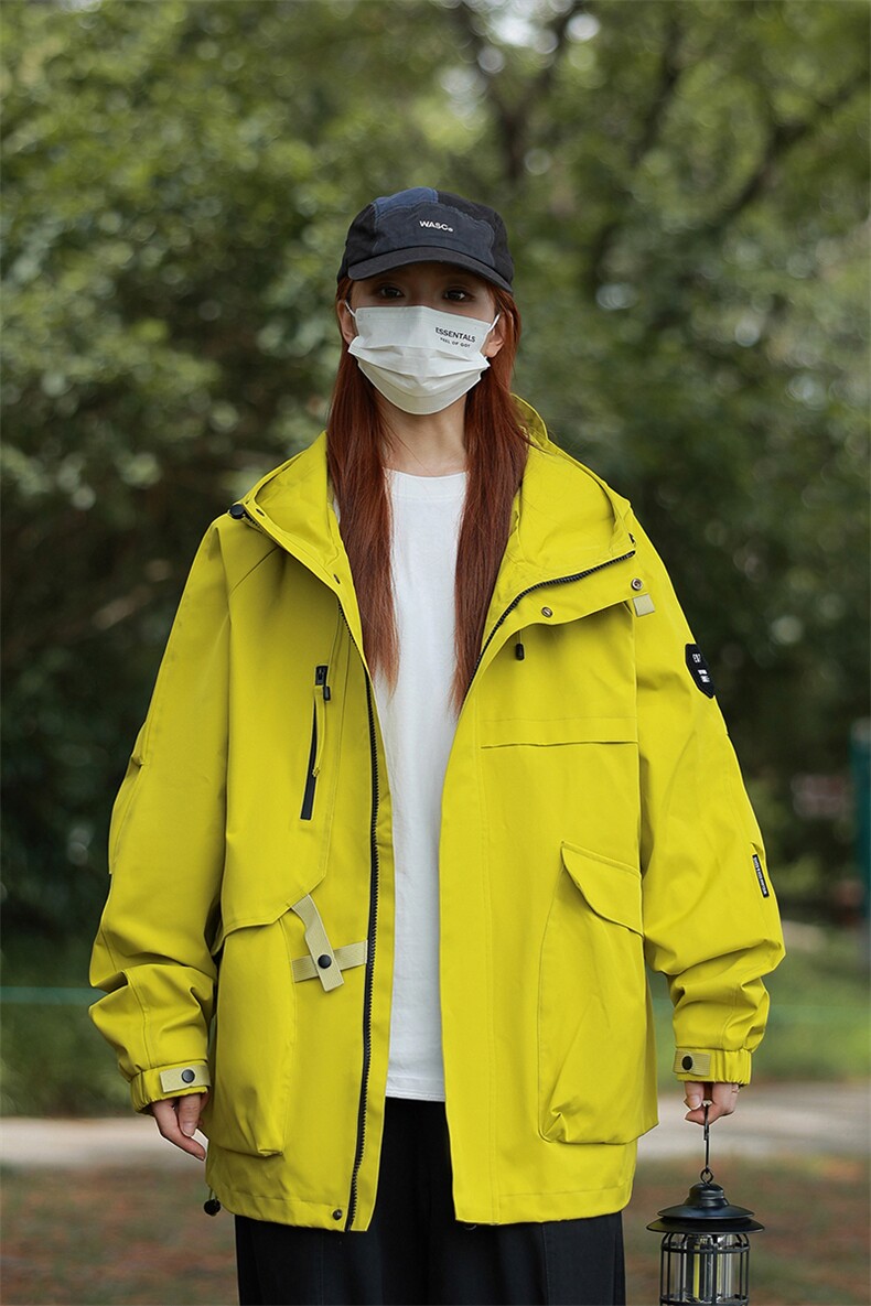 春秋户外冲锋衣男女同款防风防水连帽工装外套登山服夹克2481-P75,男装夹克,星座1403B