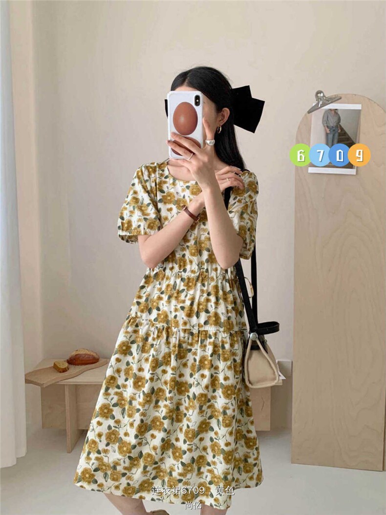 2025新款碎花连衣裙时尚百搭日常女,女装连衣裙,洛丽兰可