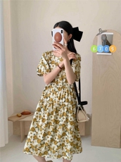 2025新款碎花连衣裙时尚百搭日常女，女装连衣裙，洛丽兰可