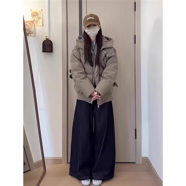 现货5W件冬季三防重磅boxy短款羽绒连帽PU皮棉衣外套防风加厚棉服,男装棉衣,电商A486-1
