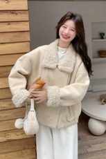 冬装新款米色皮毛一体羊羔毛2C092-9939-P195-K298，女装皮草，2C092