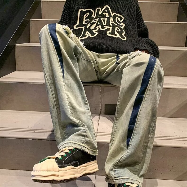 牛仔裤男春季潮大码休闲裤子高街G3089P43,男装牛仔裤,星座1116-2