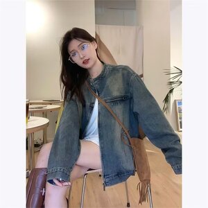 N1218-P60 美式复古水洗工装牛仔外套女春秋季图片