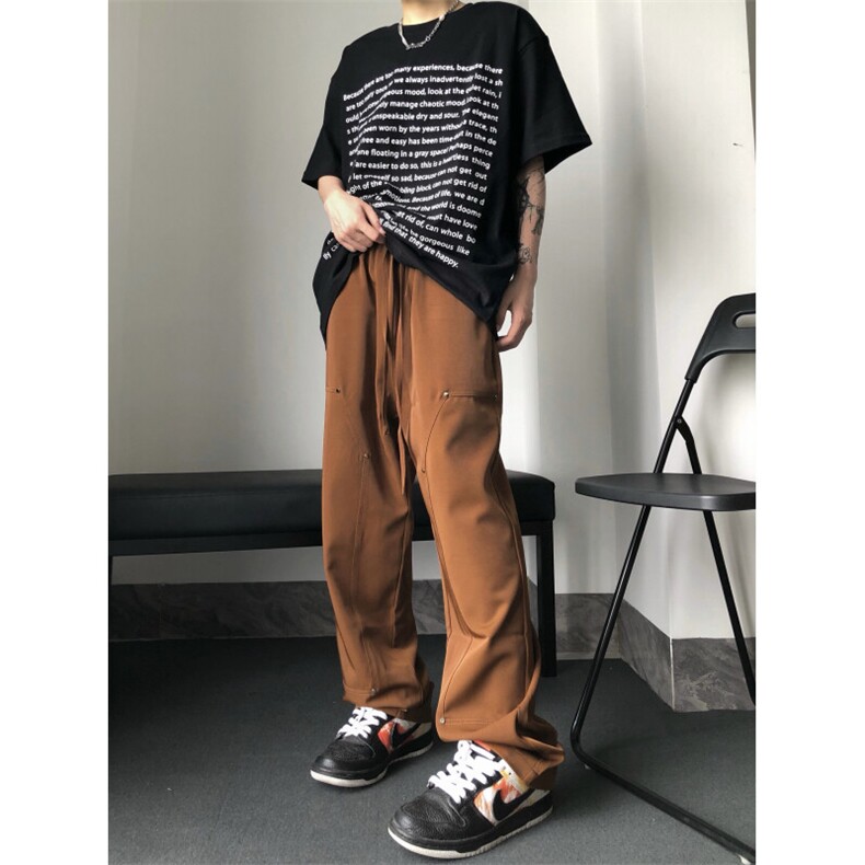 美式复古冰丝伐木裤vintage垂坠感XZ310A-4-KZ09,男装休闲裤,星座310A-4