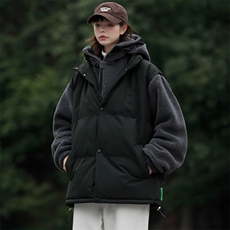 2024冬款中性风羊羔绒棉服假两件棉衣外套男女8338-P130控价178，男装棉衣，电商A441-1