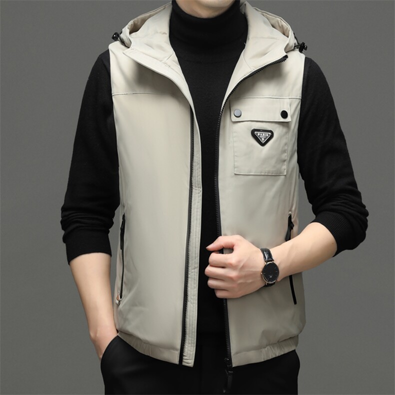 CSMJ73391钱塘2020-2冬季厚款有帽时尚休闲潮流中年男士马甲P165,男装背心/马甲,钱塘207-2