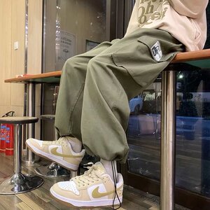 日系大口袋工装裤男韩版潮牌宽松青少年大码工装裤A524P35图片