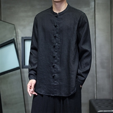 风高品质纯亚麻手工盘扣长袖衬衫xz815-8619p110，男装衬衫，星座815（原A203）