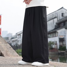 2025春夏新款风男装休闲裤透气棉麻中式宽松阔腿裤K180-P55，男装休闲裤，电商B277(原6028)