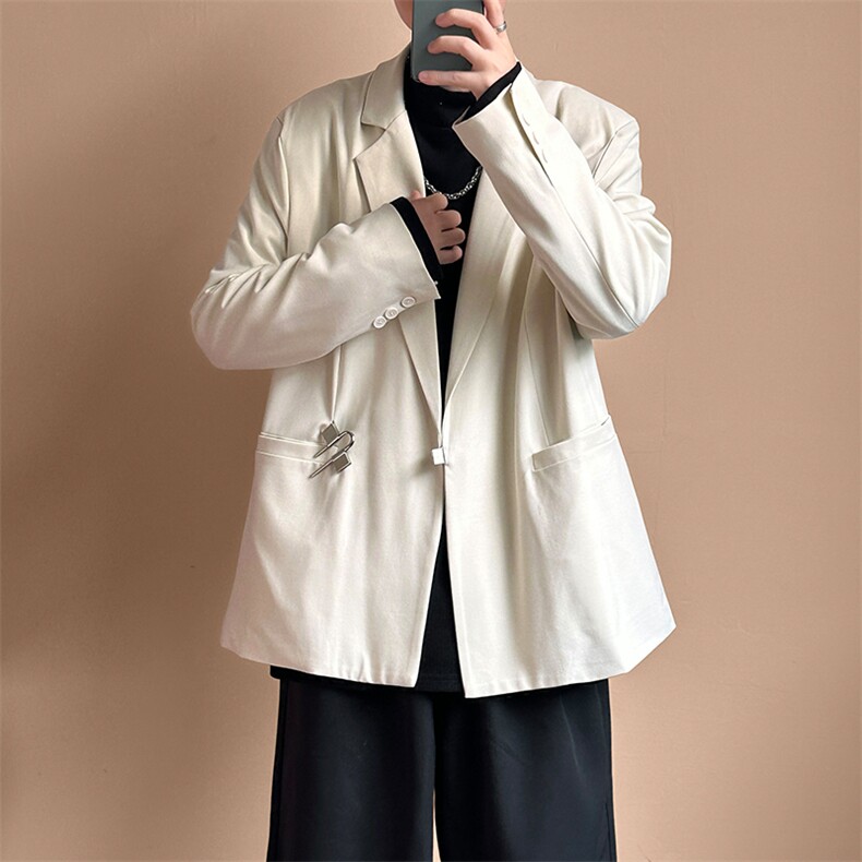 现货铁扣高级感西装外套宽松休闲设计感西服A351-AX2480-P125,男装西服套装,电商A351