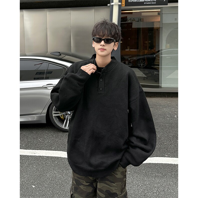 B434P58秋冬男装休闲毛衣圆领上衣慵懒风打底衫纯色百搭,男装针织衫/毛衣,星座512-6
