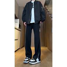 现货黑色拉链毛边修身直筒牛仔裤男XZ205-K5813-K5816-P50控78，男装牛仔裤，星座205