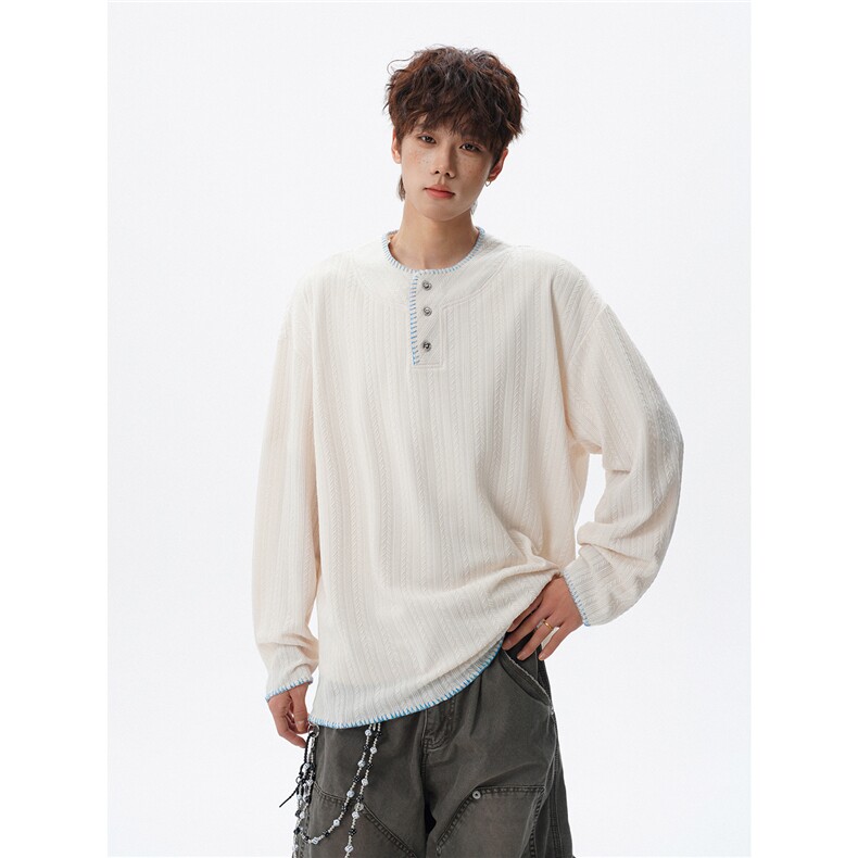 现货新款T26001-P38特控78大码中性撞色长袖卫衣T恤，男装T恤，电商D232